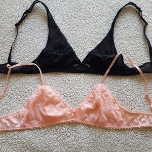 2 never worn lace bralettes